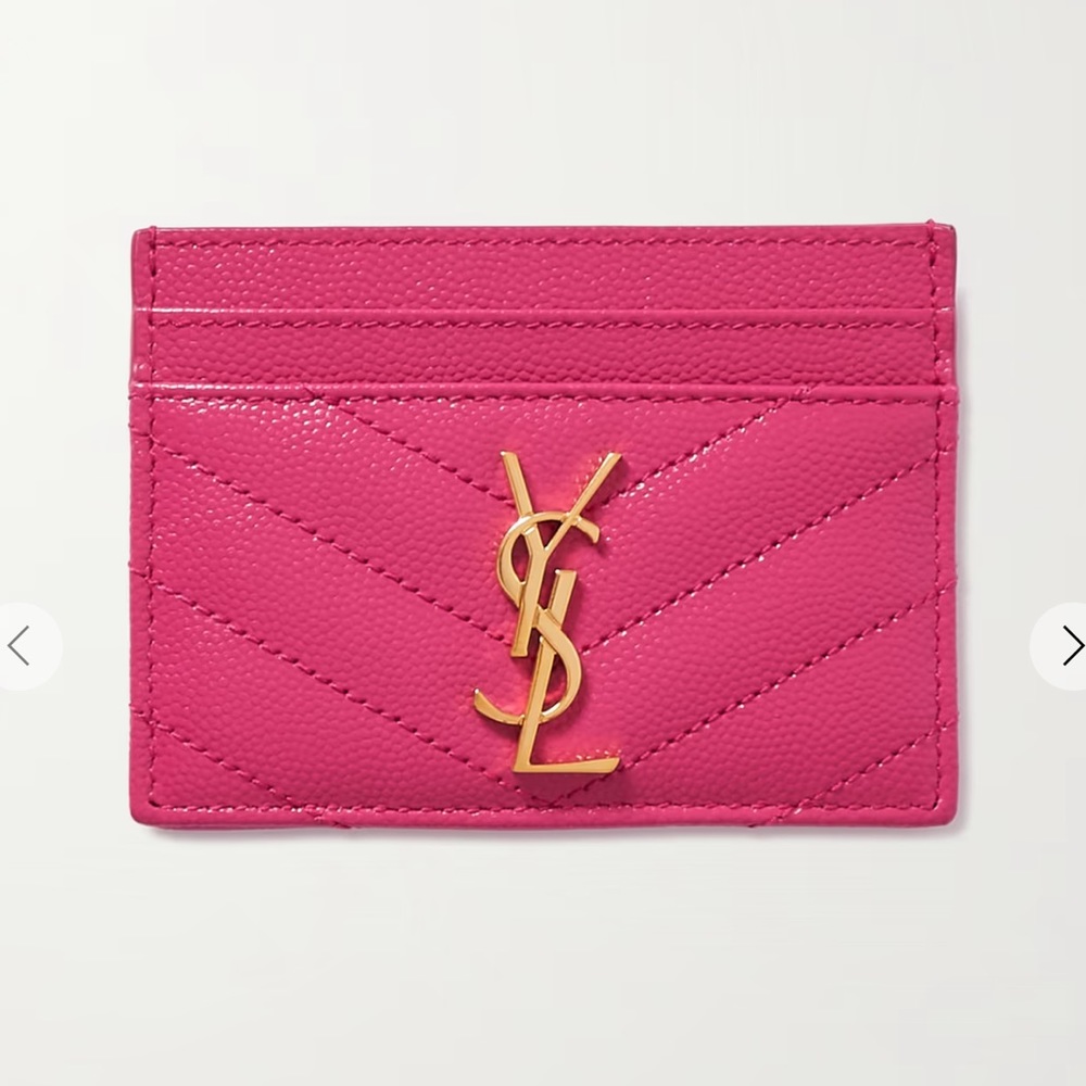 YSL Cardholder in Fuschia